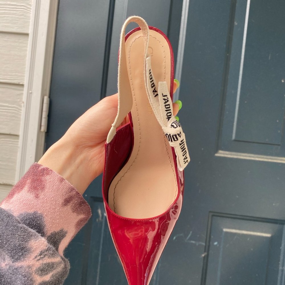 Authentic Dior J'adior slingbacks 36.5 red patent - Picture 11 of 13